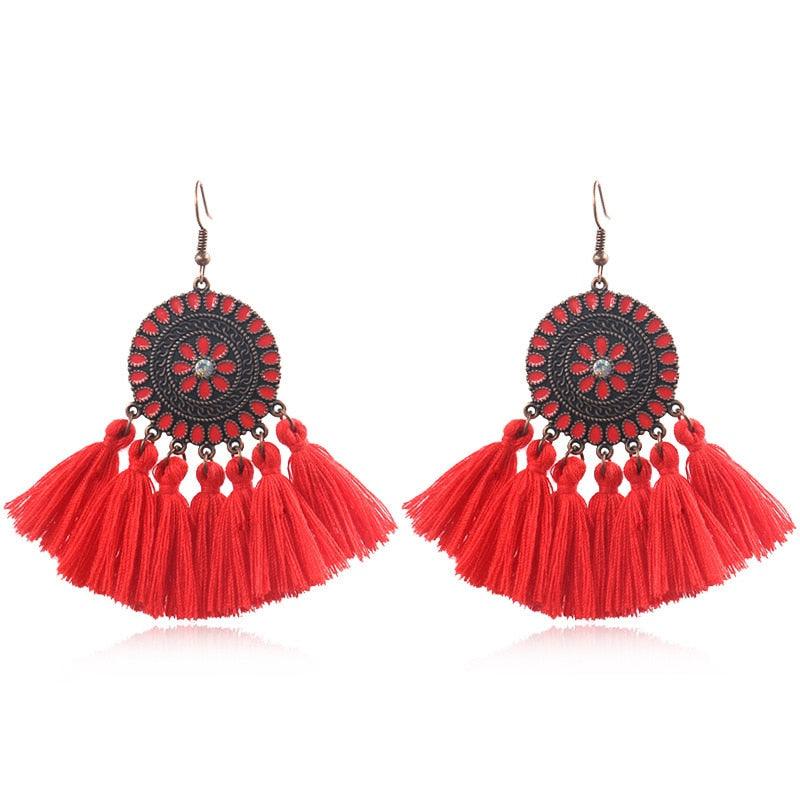 Fringed Boho Drop Tassel Earrings Earrings - The Burner Shop