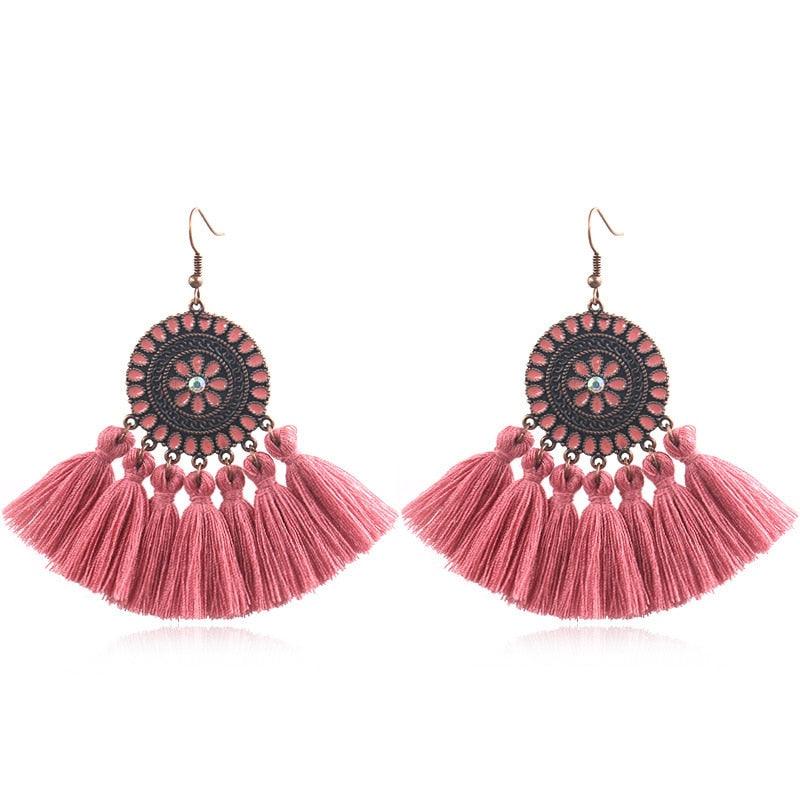 Fringed Boho Drop Tassel Earrings Earrings - The Burner Shop