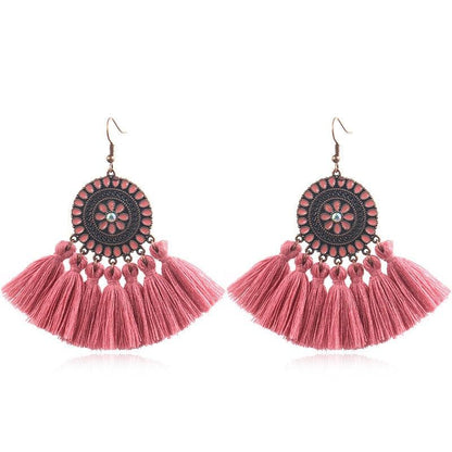 Fringed Boho Drop Tassel Earrings Earrings - The Burner Shop