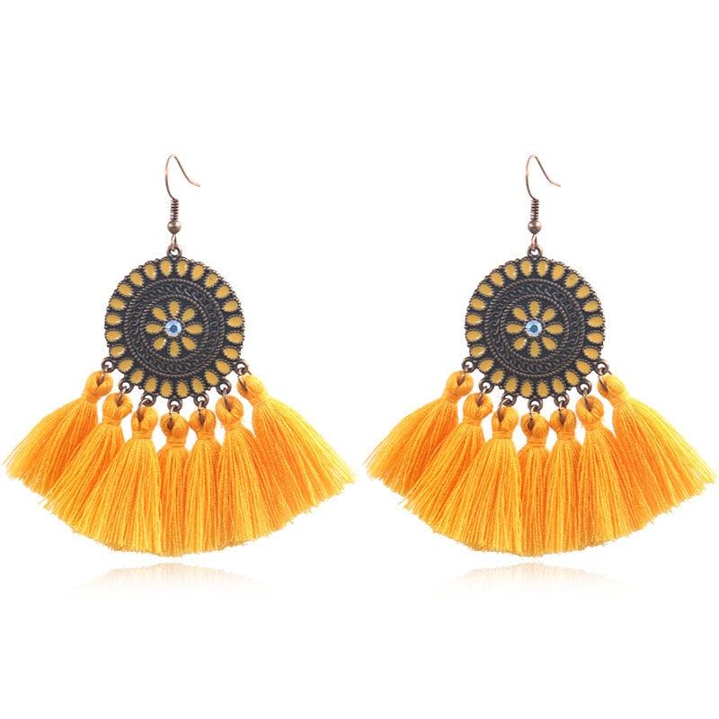 Fringed Boho Drop Tassel Earrings Earrings - The Burner Shop