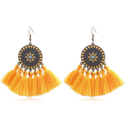 Fringed Boho Drop Tassel Earrings Earrings - The Burner Shop