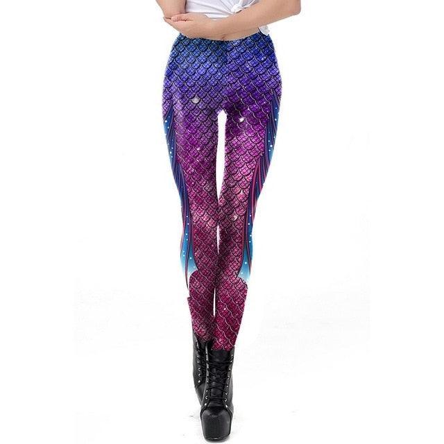 Galaxy Mermaid Leggings Leggings - The Burner Shop