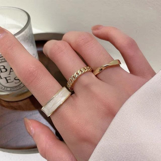 Geometric Ring Set Rings - The Burner Shop