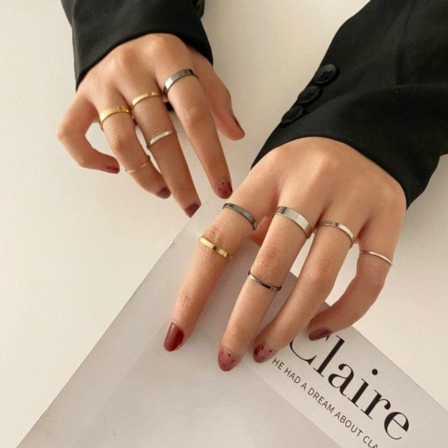 Geometric Ring Set Rings - The Burner Shop