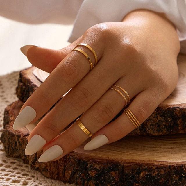 Geometric Ring Set Rings - The Burner Shop