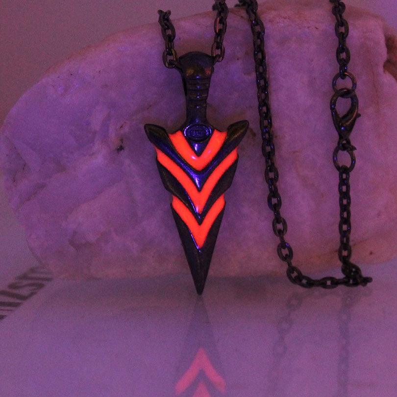 Glow in the Dark Chain Arrow Pendant Necklaces - The Burner Shop