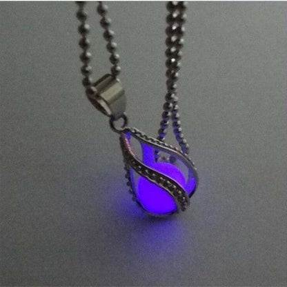 Glow In The Dark Silver Necklace Necklaces - The Burner Shop
