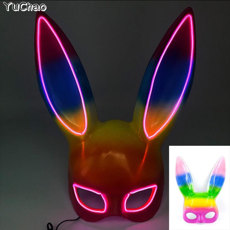 Glowing Bunny Wire Mask Face Masks - The Burner Shop