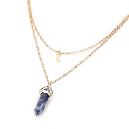 Gold Necklace with Natural Stone Pendant Necklaces - The Burner Shop