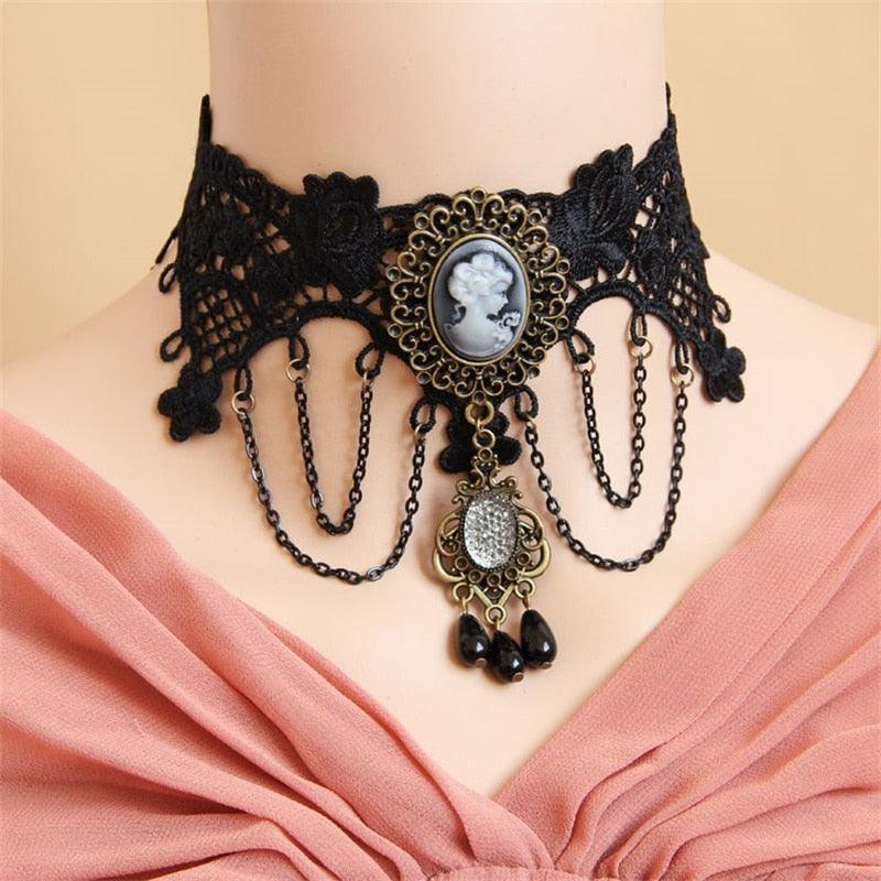 Gothic Lace Choker Necklaces - The Burner Shop