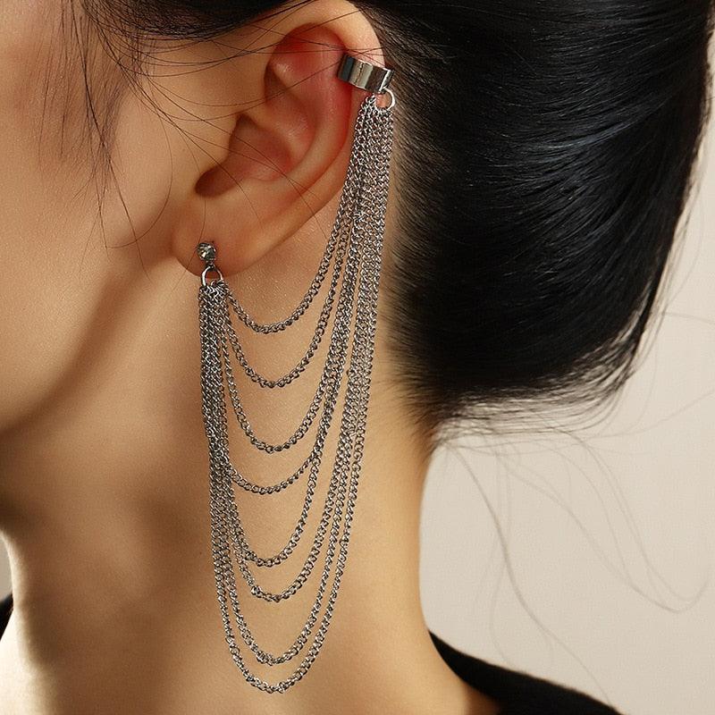 Gothic Multi-Layer Chain Ear Cuff Ear Cuff - The Burner Shop