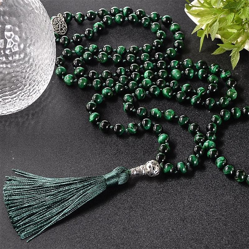 Green Black Bead Necklace Necklaces - The Burner Shop