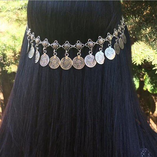 Gypsy Coin Tassel Head Chain Headpiece - The Burner Shop