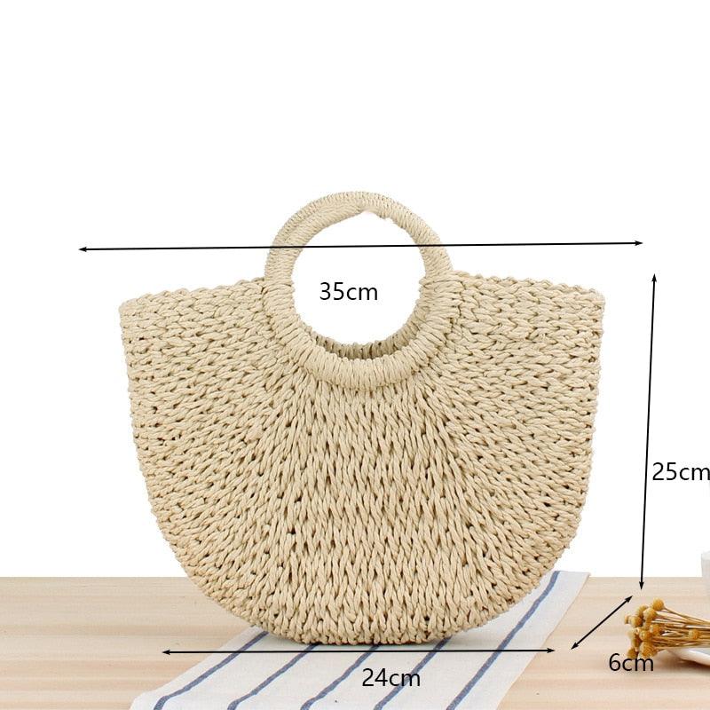 Handmade Woven Straw Beach Bags Bags - The Burner Shop
