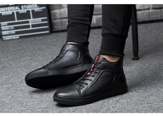 High Top Leather Boots Boots - The Burner Shop