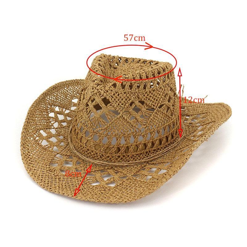 Hollowed Handmade Cowboy Straw Hat Hats - The Burner Shop