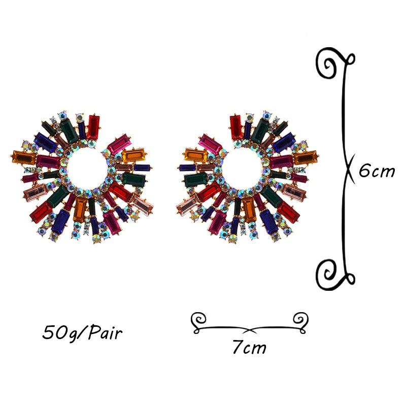Irregular Metal Colorful Crystal Earrings Earrings - The Burner Shop
