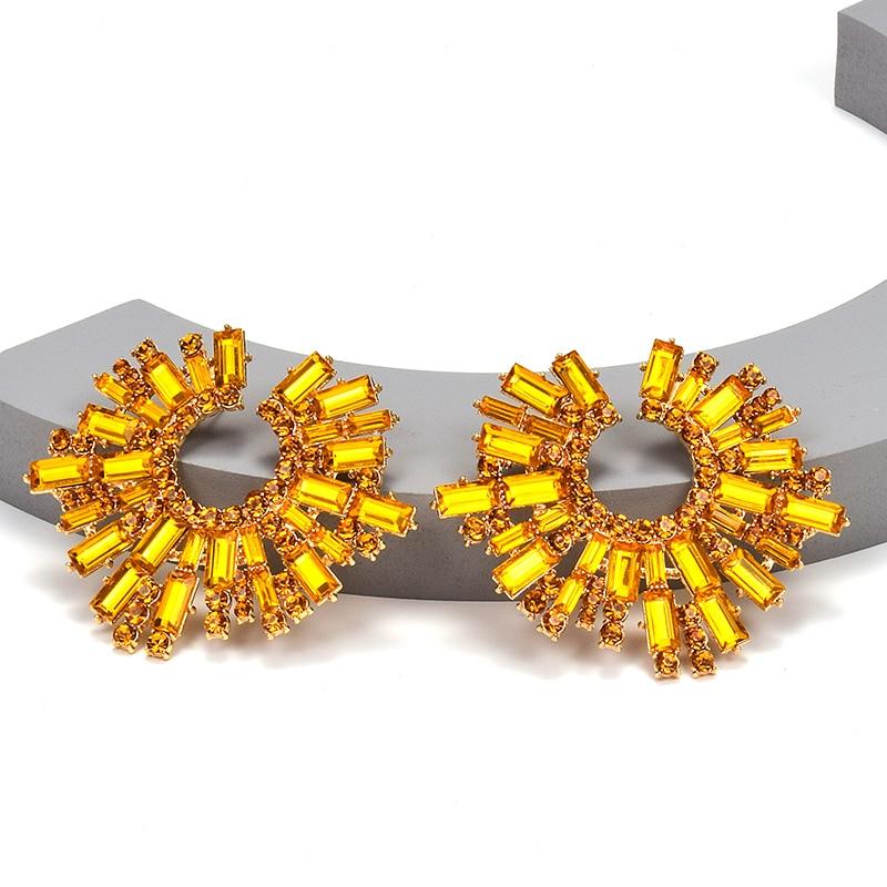 Irregular Metal Colorful Crystal Earrings Earrings - The Burner Shop