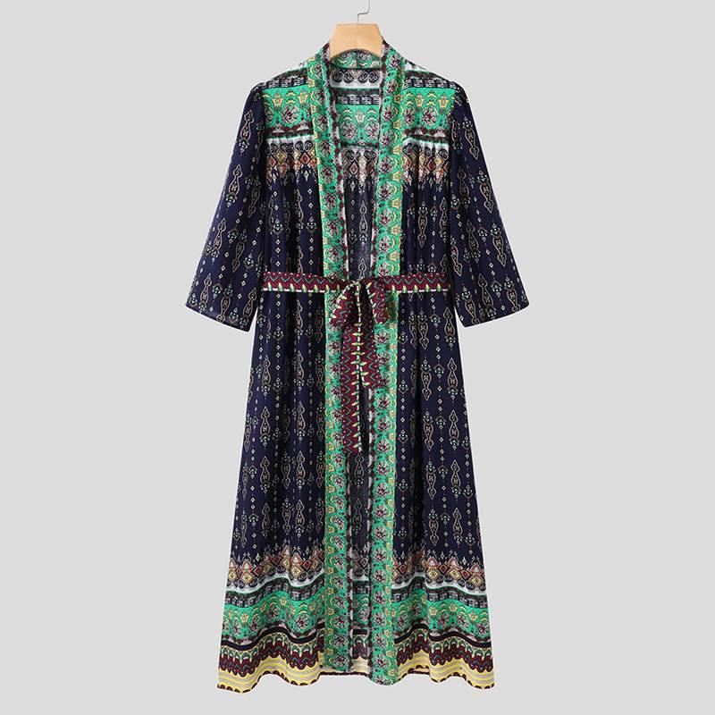 Kaftan Printed Cardigan Cardigans - The Burner Shop