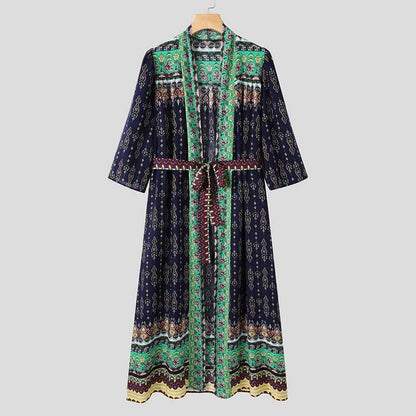 Kaftan Printed Cardigan Cardigans - The Burner Shop