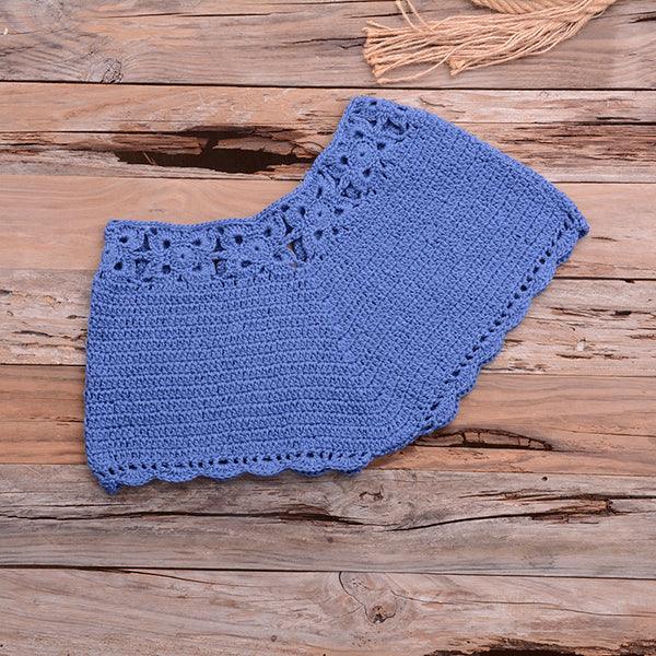 Knitted Crochet Beaded Crop Top & Bottom Two piece - The Burner Shop