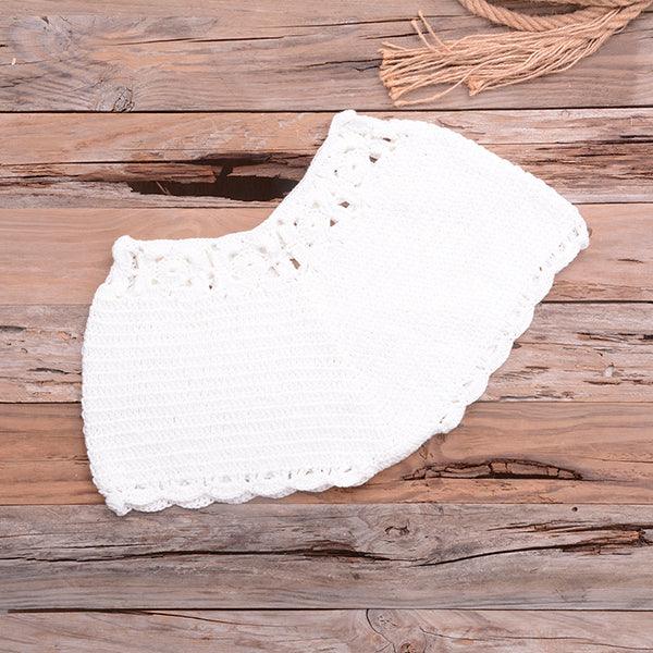 Knitted Crochet Beaded Crop Top & Bottom Two piece - The Burner Shop