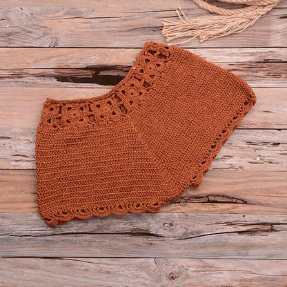 Knitted Crochet Beaded Crop Top & Bottom Two piece - The Burner Shop