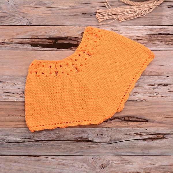 Knitted Crochet Beaded Crop Top & Bottom Two piece - The Burner Shop