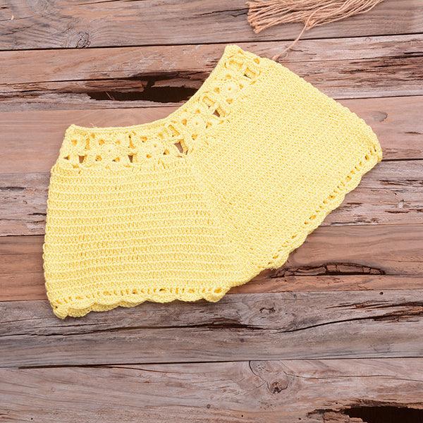 Knitted Crochet Beaded Crop Top & Bottom Two piece - The Burner Shop