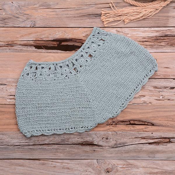 Knitted Crochet Beaded Crop Top & Bottom Two piece - The Burner Shop