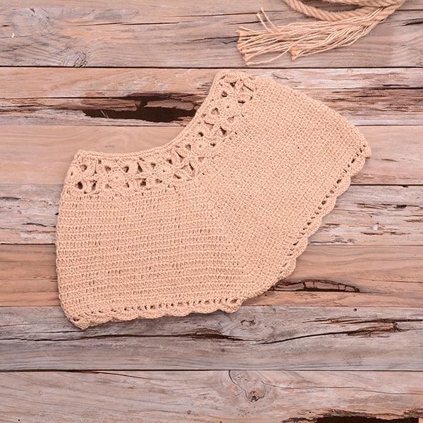 Knitted Crochet Beaded Crop Top & Bottom Two piece - The Burner Shop