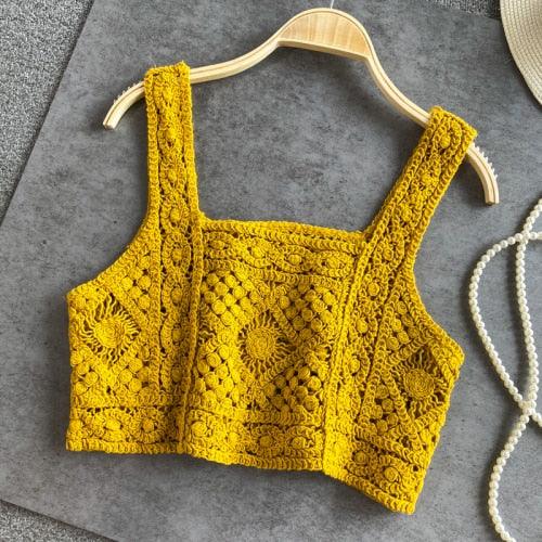 Knitted Sleeveless Crop Tops Tops - The Burner Shop