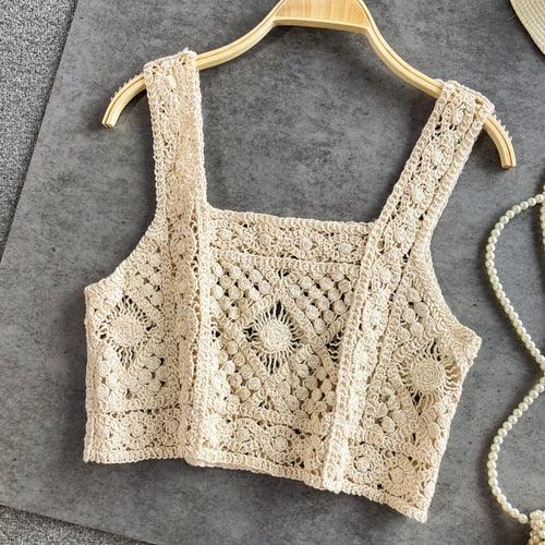 Knitted Sleeveless Crop Tops Tops - The Burner Shop