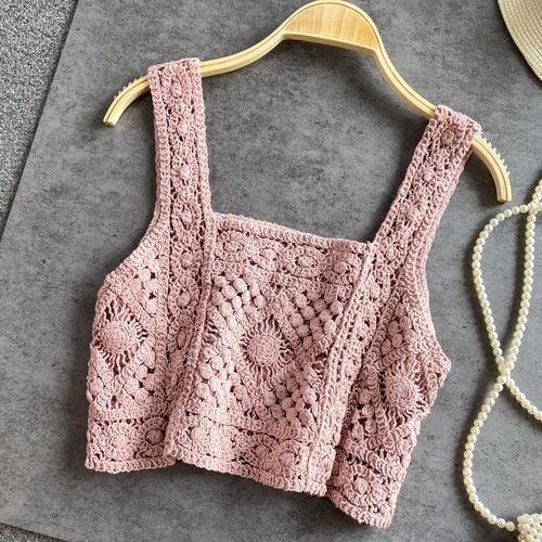 Knitted Sleeveless Crop Tops Tops - The Burner Shop