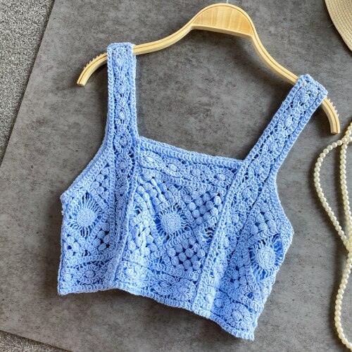 Knitted Sleeveless Crop Tops Tops - The Burner Shop