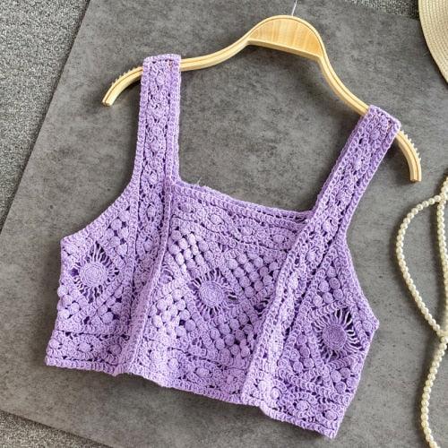 Knitted Sleeveless Crop Tops Tops - The Burner Shop