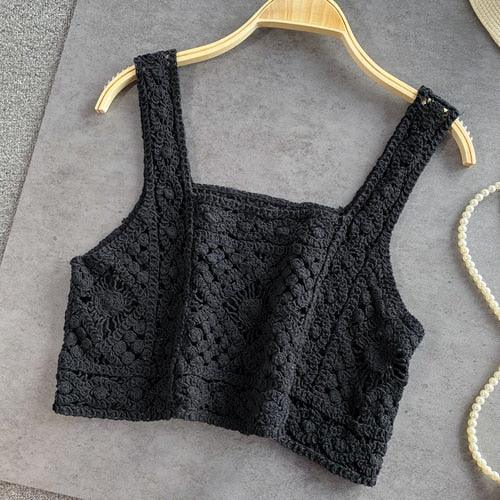 Knitted Sleeveless Crop Tops Tops - The Burner Shop
