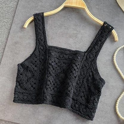 Knitted Sleeveless Crop Tops Tops - The Burner Shop