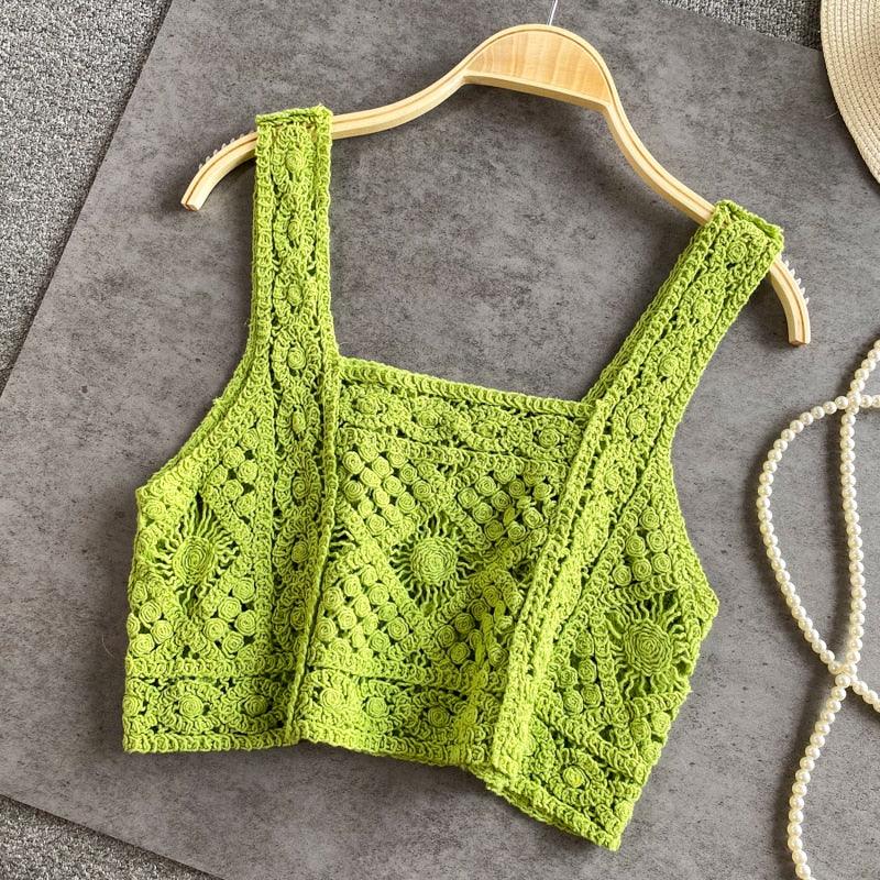 Knitted Sleeveless Crop Tops Tops - The Burner Shop