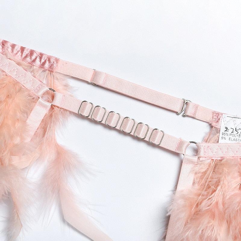 Lace & Feathers Lingerie Set Bras - The Burner Shop
