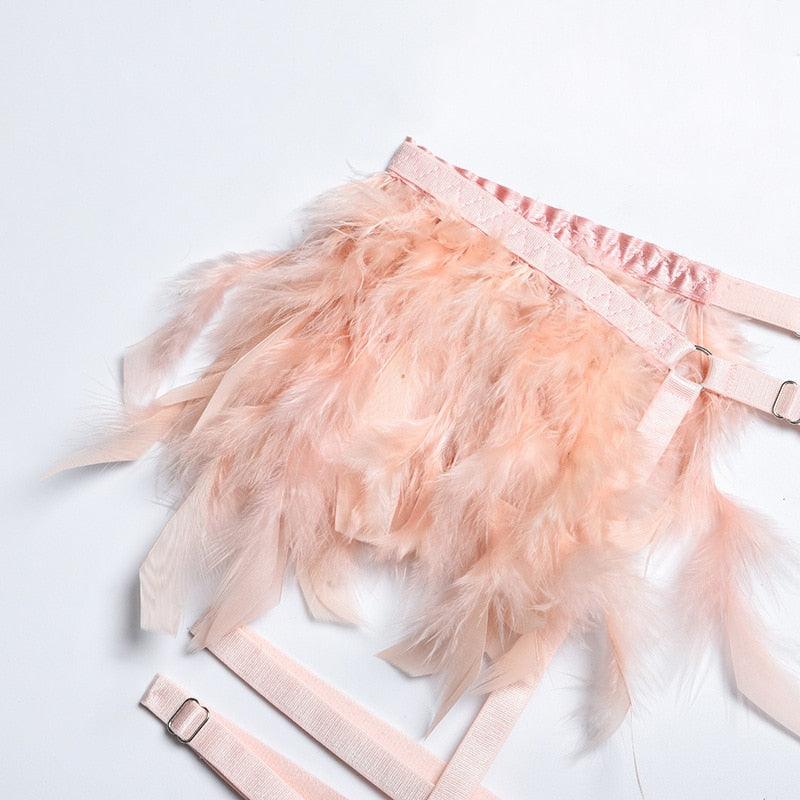 Lace & Feathers Lingerie Set Bras - The Burner Shop