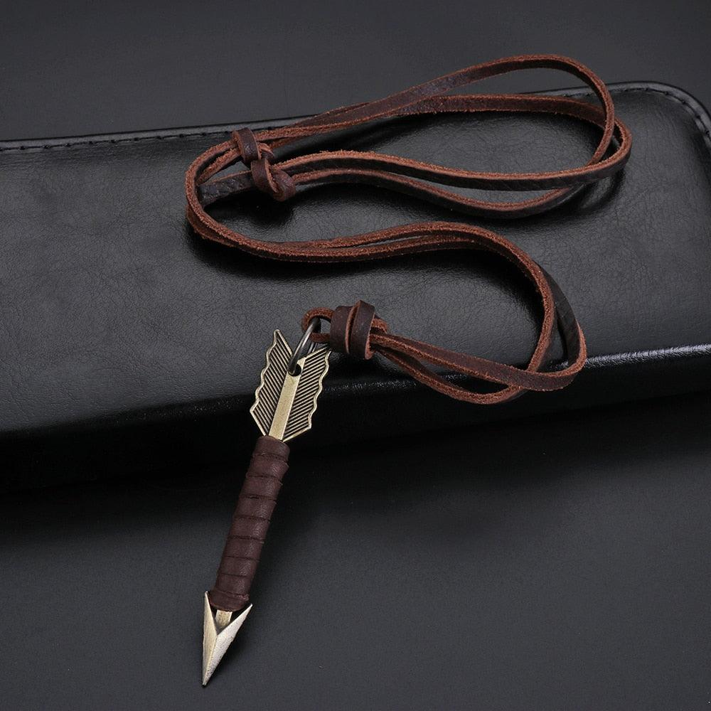 Leather Arrow Pendant Necklaces - The Burner Shop