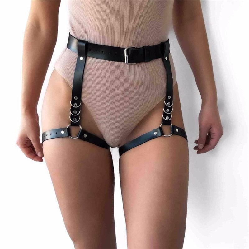 Leather Garter Belts for Women with 2 Suspenders Straps Garters - The Burner Shop