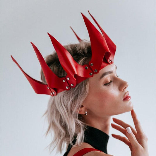 Leather Steampunk Crown Headpiece - The Burner Shop