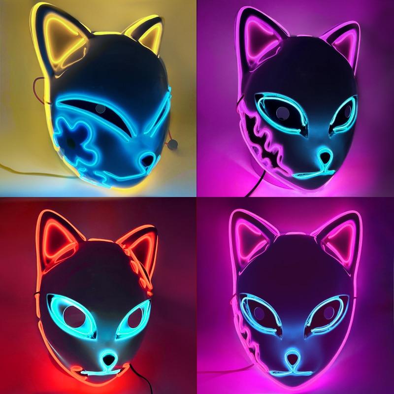 LED Glowing Cat Face Mask Masks - The Burner Shop