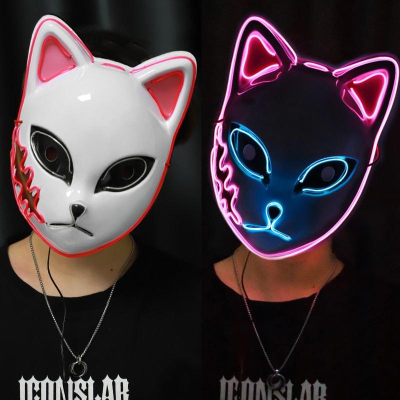 LED Glowing Cat Face Mask Masks - The Burner Shop