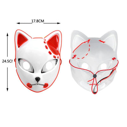 LED Glowing Cat Face Mask Masks - The Burner Shop