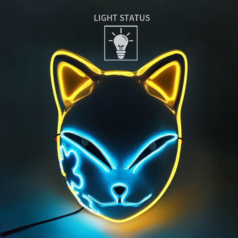LED Glowing Cat Face Mask Masks - The Burner Shop
