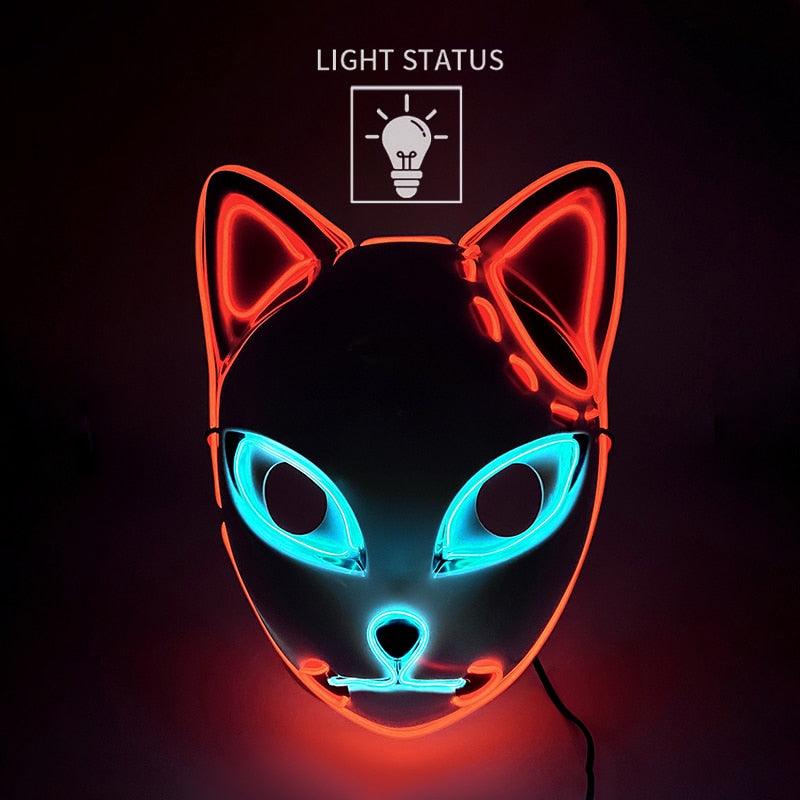 LED Glowing Cat Face Mask Masks - The Burner Shop