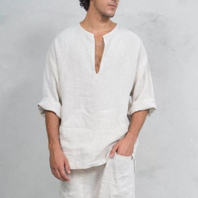 Linen Loose Shirt Shirts - The Burner Shop
